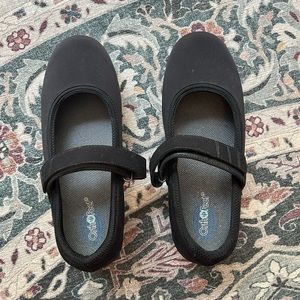 Orthofeet Springfield Stretch Black Mary Janes Size 12 XX Wide (4E)
